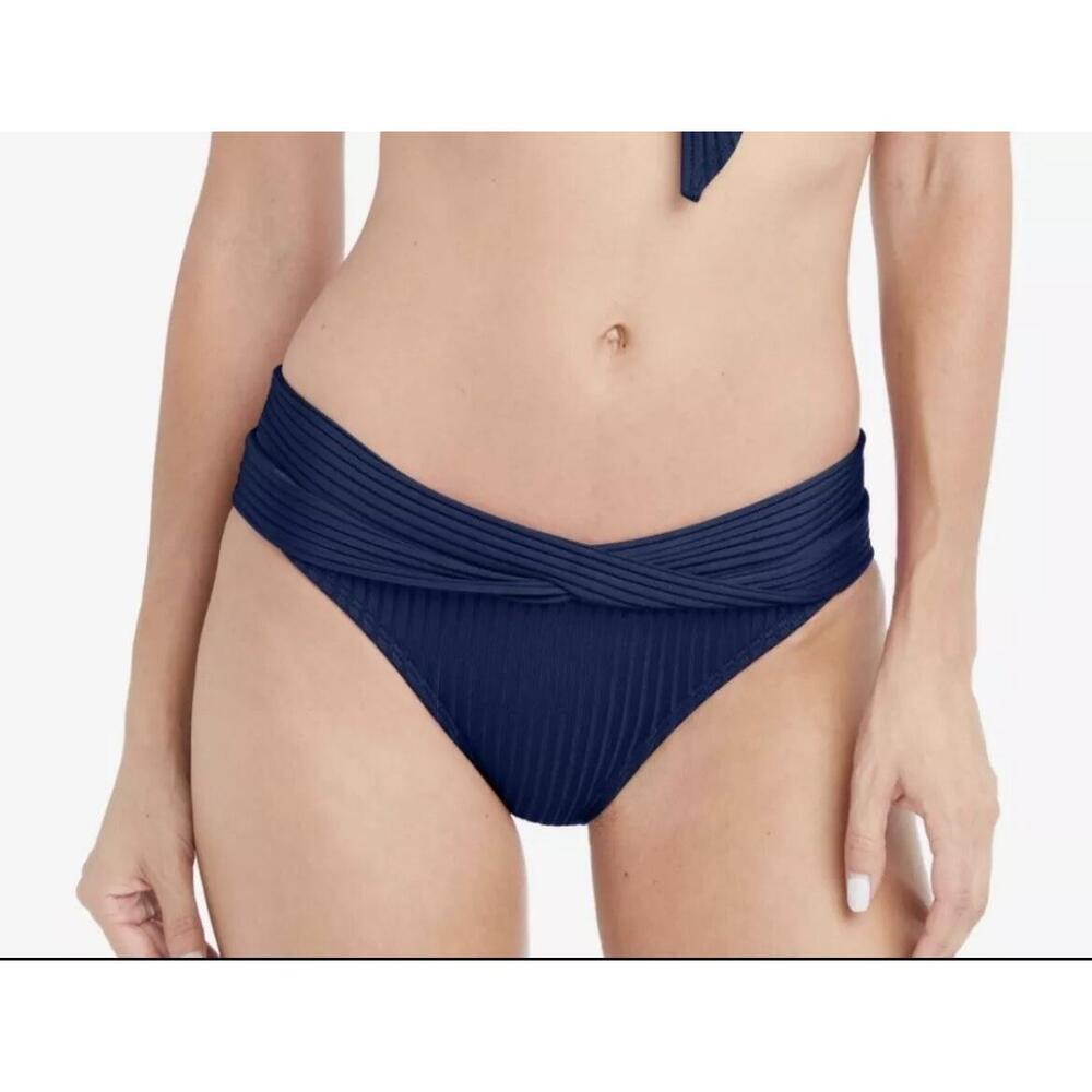 Robin‎ Piccone Neelah Twist Front Bikini Bottom- Marine Blue size S NWT